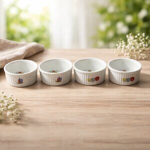 Vintage French Porcelain Ramekins – Set of 4